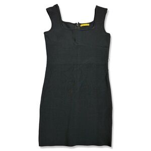 Alice + Olivia Black Square-neck Bodycon Bandage Dress